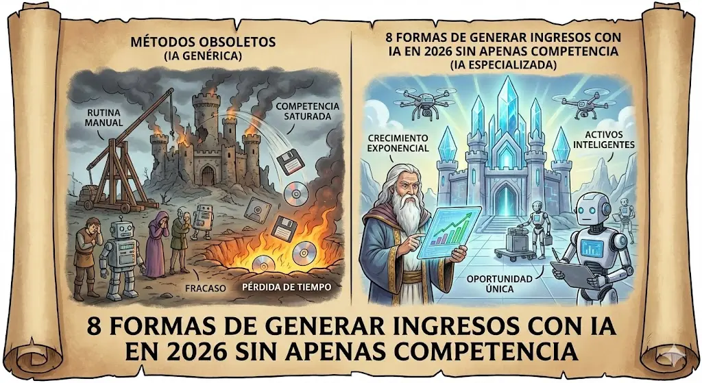 8 formas de generar ingresos con IA en 2026 sin apenas competencia